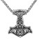 GuoShuang Nordic Viking Stainless Steel Thor Mjolnir Odin Wolf Vegvisir Pendant Necklace with Valknut Gift Bag