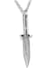 Hamoery Men Women Punk Stainless Steel Knife Dagger Chain Pendant NecklaceSilver
