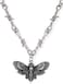 HAQUIL Skull Necklace Gothic Punk Deathhead Hawkmoth Pendant Barbed Wire Chain Gothic Jewelry Gift