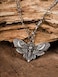 HAQUIL Skull Necklace Gothic Punk Deathhead Hawkmoth Pendant Barbed Wire Chain Gothic Jewelry Gift