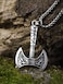 HAQUIL Viking Axe Necklace Odin Raven Huginn and Munnin Double Bit Axe Amulet Pendant Box Chain Viking Jewelry Men