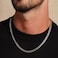 HZMAN 7mm Cuban Chain for Men Stainless Steel Mens Silver Chain Diamond Cut Hip Hop Link Chains Necklace 1630 Inch 18in