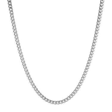 HZMAN 7mm Cuban Chain for Men Stainless Steel Mens Silver Chain Diamond Cut Hip Hop Link Chains Necklace 1630 Inch 18in