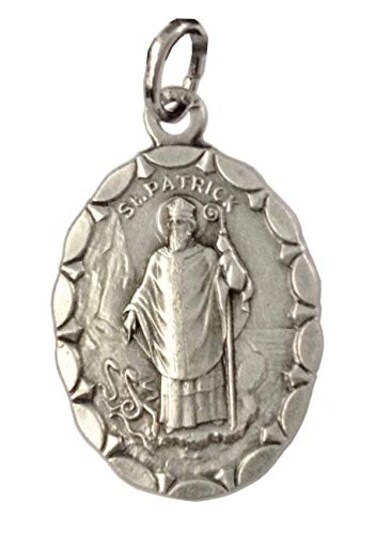 I G J Saint Patrick Medal Oval Shape Patron Saint of Ireland 100 Made in Italy