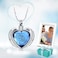 Imrsanl Cremation Jewelry for Ashes Pendant Crystal Heart Urn Necklace with Mini Keepsake Urn Memorial Ash Jewelry Always Blue