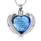 Imrsanl Cremation Jewelry for Ashes Pendant Crystal Heart Urn Necklace with Mini Keepsake Urn Memorial Ash Jewelry Always Blue