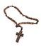Intercession Small Pocket Size Wood Rosary Made in Brazil Walnut 4mm Beads
