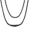 IOYYIO Comfortable Braided Leather Chain Cord with Stainless Steel Clasp Versatile String Rope Necklace for MenWomen Waterproof Black Chains Necklace for Pendants