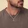 JIKASI Initial AZ Letter Pendant Necklace for Men Silver Plated Capital Initial Necklace Cuban Link Chain 4mm 20 Inch Jewelry Gift