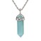 Justinstones Natural Blue Amazonite Gemstone Hexagonal Pointed Reiki Chakra Pendant Necklace 20 Highgrade Iron Gift Box