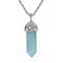 Justinstones Natural Blue Amazonite Gemstone Hexagonal Pointed Reiki Chakra Pendant Necklace 20 Highgrade Iron Gift Box