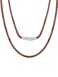 ChainsPro Long Waterproof Neck Chains for Men Leather Cord Necklace 30inch 3mm Gift Brown