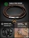 ChainsPro Long Waterproof Neck Chains for Men Leather Cord Necklace 30inch 3mm Gift Brown