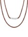 ChainsPro Long Waterproof Neck Chains for Men Leather Cord Necklace 30inch 3mm Gift Brown
