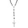 MADAOGO Rosary Black Beads Necklace Catholic Rosary Beads With Metal Crucifix