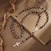MADAOGO Rosary Black Beads Necklace Catholic Rosary Beads With Metal Crucifix