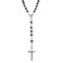 MADAOGO Rosary Black Beads Necklace Catholic Rosary Beads With Metal Crucifix