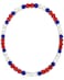 NEXIULT Baseball Ice Necklace Rhinestone Bling Necklace for Men Red White Blue 16 inch