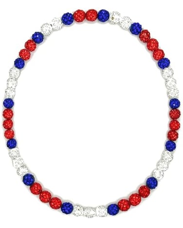 NEXIULT Baseball Ice Necklace Rhinestone Bling Necklace for Men Red White Blue 16 inch