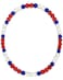 NEXIULT Baseball Ice Necklace Rhinestone Bling Necklace for Men Red White Blue 16 inch