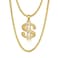NYUK Gold Chain for Men with Dollar Sign Pendant Necklace Style B 30 length