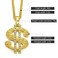 NYUK Gold Chain for Men with Dollar Sign Pendant Necklace Style B 30 length