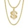NYUK Gold Chain for Men with Dollar Sign Pendant Necklace Style B 30 length