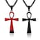 Rehoboth Stainless Steel Ancient Egyptian Coptic Ankh Cross Pendant Necklace for Womens Mens 24 Inch Chain Black