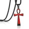 Rehoboth Stainless Steel Ancient Egyptian Coptic Ankh Cross Pendant Necklace for Womens Mens 24 Inch Chain Black