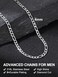 Suplight 6mm Silver Figaro Chain for Men 22 Inch Necklace