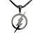 Tapp Collections Stainless Steel Superhero Pendant Necklace Flash Lightning Bolt Steel Chain Black Color
