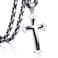 Trendsmax Mens Cross Pendant Necklace Stainless Steel Black Silver Byzantine Chain 22inch