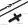 Zillaly Mens Womens Cross Necklace Black Small Cross 12 07 inches
