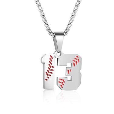 ZRAY Inspiration Baseball Jersey Number Necklace Stainless Steel Charms Number Pendant for Men 13