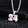 ZRAY Inspiration Baseball Jersey Number Necklace Stainless Steel Charms Number Pendant for Men 24