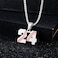 ZRAY Inspiration Baseball Jersey Number Necklace Stainless Steel Charms Number Pendant for Men 24