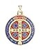 Intercession Saint Benedict Color Medal Golden Large 114 inches