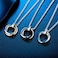 ANIEJUFI Stainless Steel 3 Interlocking Circles Pendant Necklace for Men Women with Free 24 Chain Rose Gold