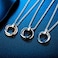 ANIEJUFI Stainless Steel 3 Interlocking Circles Pendant Necklace for Men Women with Free 24 Chain Rose Gold