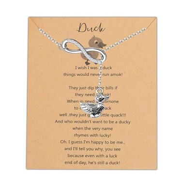 BLEOUK Duck Necklace Duck Lover Jewelry Friendship Good Luck Duck Charm Friendship Farewell Gift