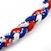 MapofBeauty unisex adult 18 Sport Three Colors Three Braided Rope Tornado Necklace Royal BlueRedWhite