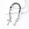 Nazareth Store One Decade Black White Paracord Rosary Dark Silver Beads Pocket Car Rosary Protection Miraculous Medal Jesus Crucifix