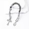 Nazareth Store One Decade Black White Paracord Rosary Dark Silver Beads Pocket Car Rosary Protection Miraculous Medal Jesus Crucifix