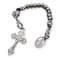 Nazareth Store One Decade Black White Paracord Rosary Dark Silver Beads Pocket Car Rosary Protection Miraculous Medal Jesus Crucifix