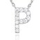 PAVOI 14K White Gold Plated Cubic Zirconia Initial Necklace Letter Necklaces for Women P Initial