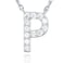 PAVOI 14K White Gold Plated Cubic Zirconia Initial Necklace Letter Necklaces for Women P Initial