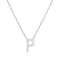 PAVOI 14K White Gold Plated Cubic Zirconia Initial Necklace Letter Necklaces for Women P Initial