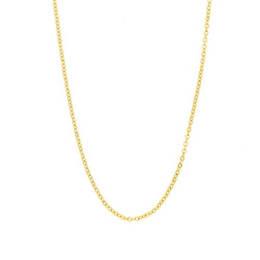 ELBLUVF 18K Stainlesssteel Simple Link Curb Chain Necklace for Women Gold 17inches