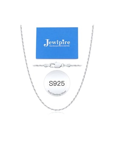 Jewlpire 925 Sterling Silver Chain Necklace for Women 2MM Rope Chains Silver Chain for Women Sturdy Durable Comfortable Womens Chains Necklace 20 Inch