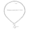WangGao Elegent Love Stainless Steel Link Chain Blank Heart Charms Necklace for Women Toggle Clasp ClosureSilver